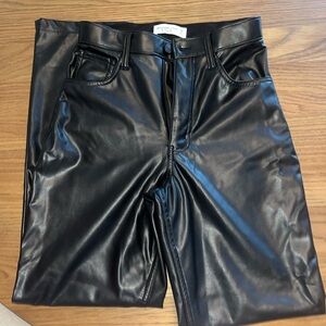Abercrombie & Fitch Black High-Rise Faux Leather Pants